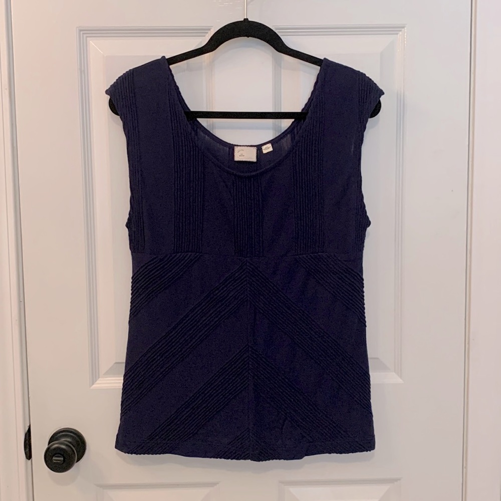 Anthropologie navy blue shirt, sz M